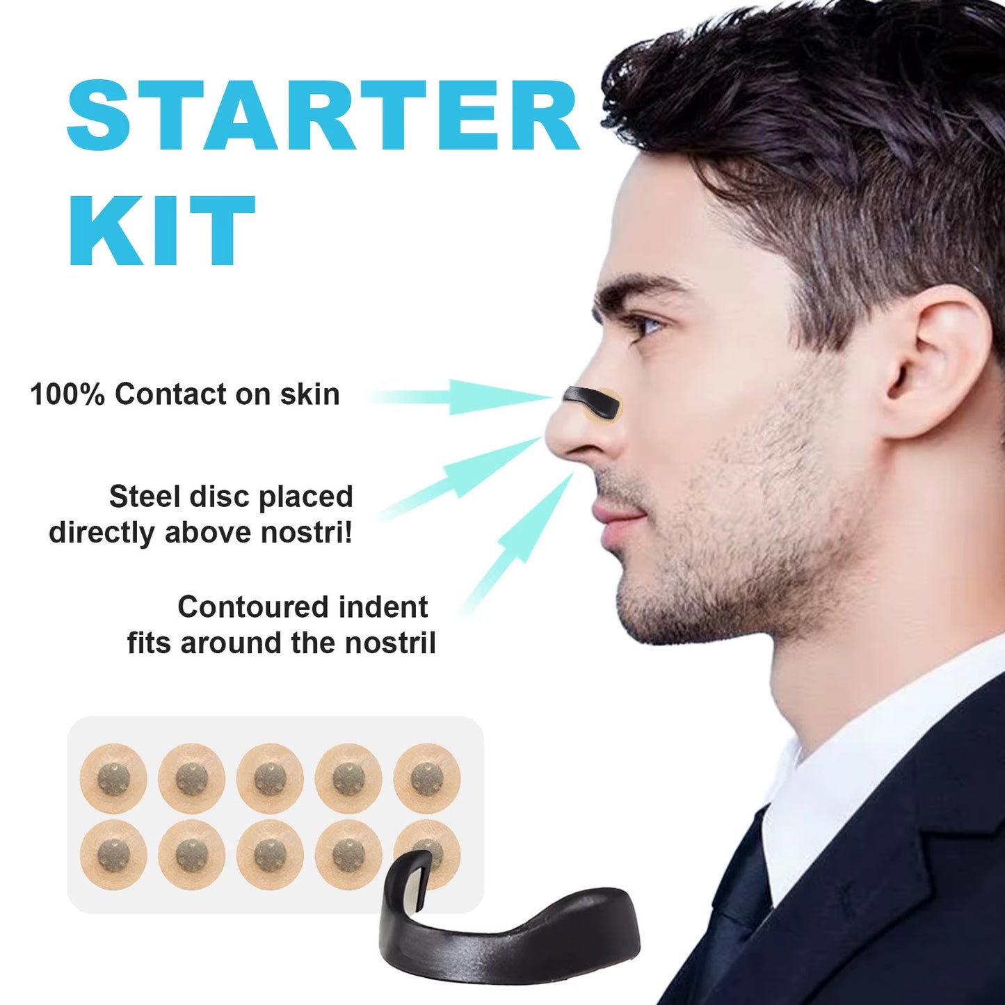 15/30Days Magnetic Nasal Breathing Dilators Starter Kit for Nose Improve Sleep Quality Snoring anti Snoring Sleep Mouth Tape